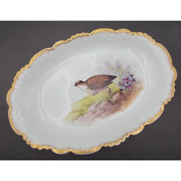 French Limoges Game Bird Large Serving Platter by Lewis Strauss & Sons Antique - Picture 2 of 14